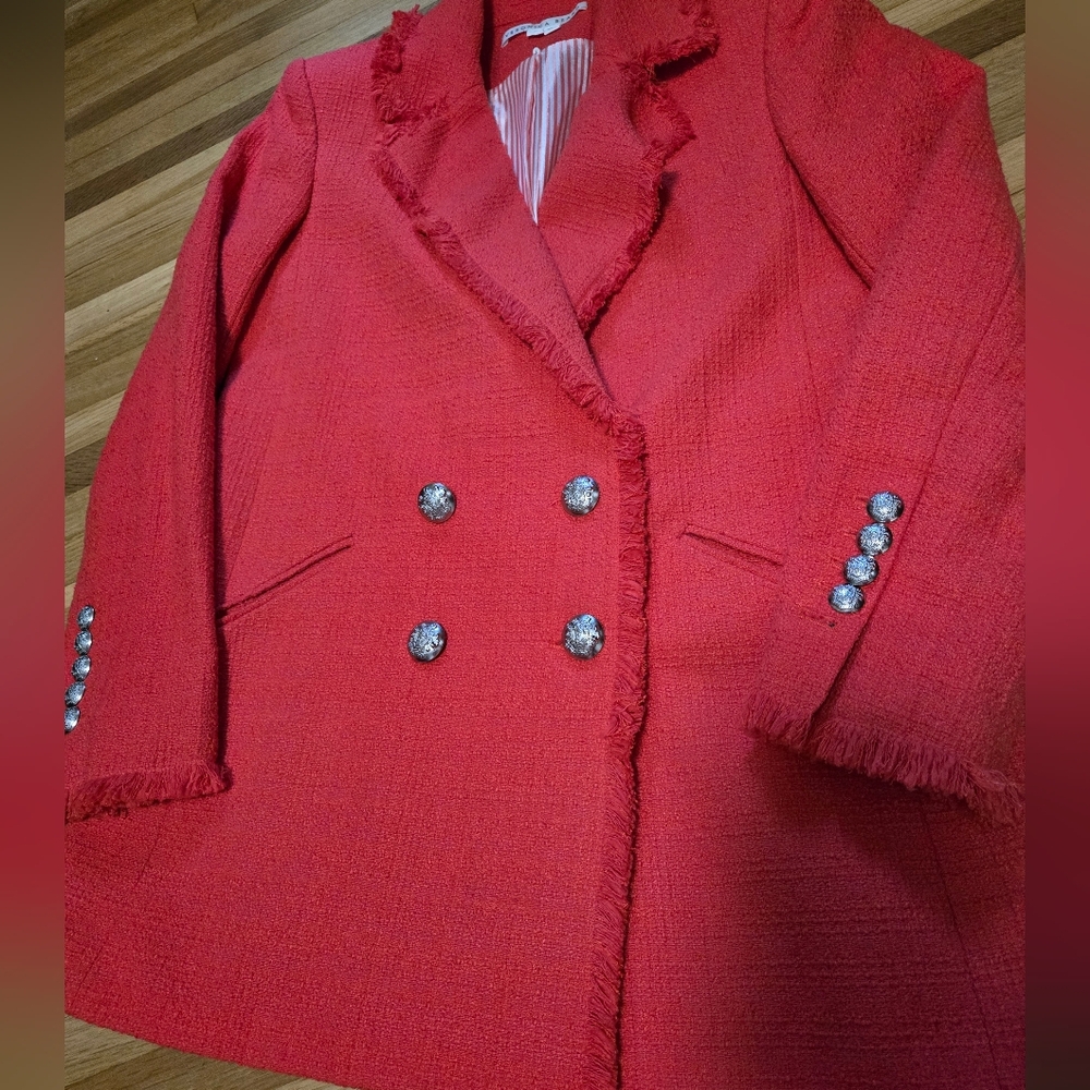 Veronica Beard Nayeli Double Breasted Tweed Blazer